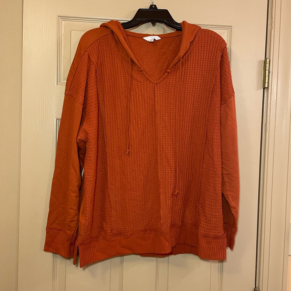 Time and Tru Rust Soft Hooded‎ Top, Size XL